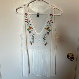 Embroidered tank